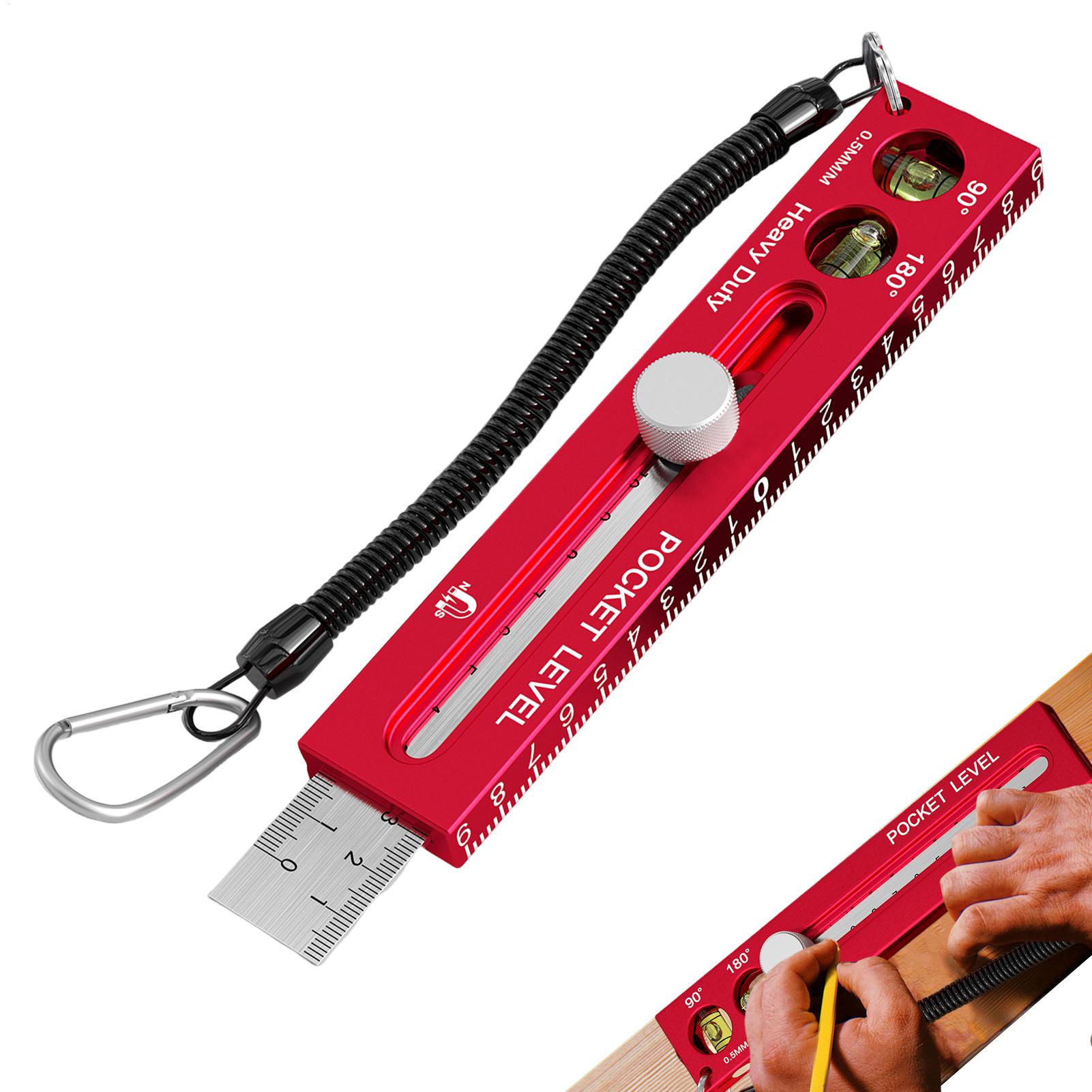 Marking Tools In Workshop - 磁気木工定規アルミ合金レベルマーキングゲージメートル法インペリアル測定ツール大工用切断スクライビング用
