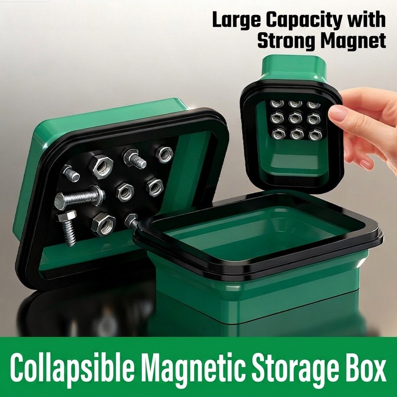 Magnetic Parts Tray - 磁気穴あきプレート壁掛け式整理ツール収納システム、コンパートメント付きシリコンボウルトレイボックス、ネジビット用