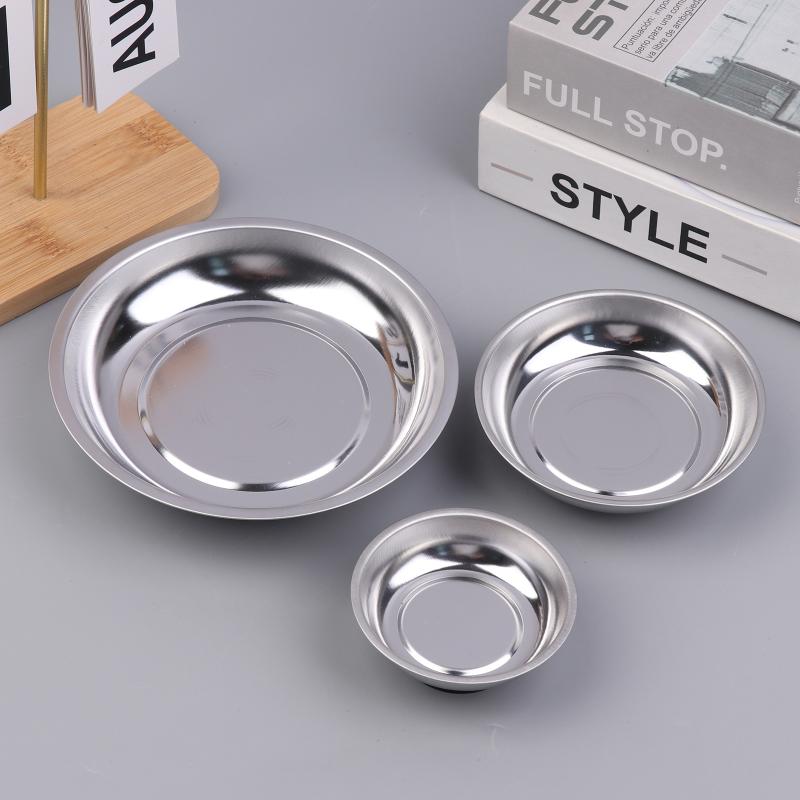 Magnetic Parts Tray - シルバー円形磁気パーツボウル 3インチ/4インチ/6インチ 磁気トレイ ネジ収納トレイ ステンレス鋼ツールトレイ