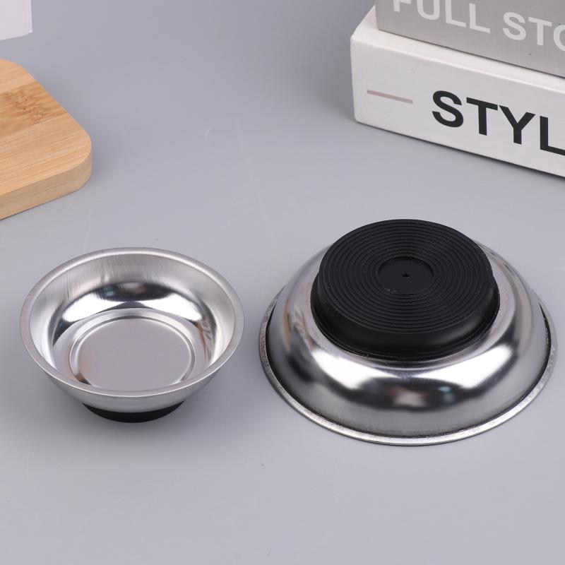 シルバー円形磁気パーツボウル 3インチ/4インチ/6インチ  - Magnetic Parts Tray のレビューと価格