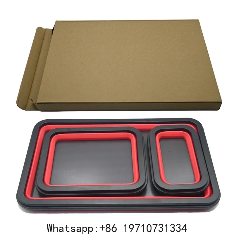 3 個の折りたたみ式パーツセット 3 サイズのシリコン製折り - Magnetic Parts Tray のレビューと価格