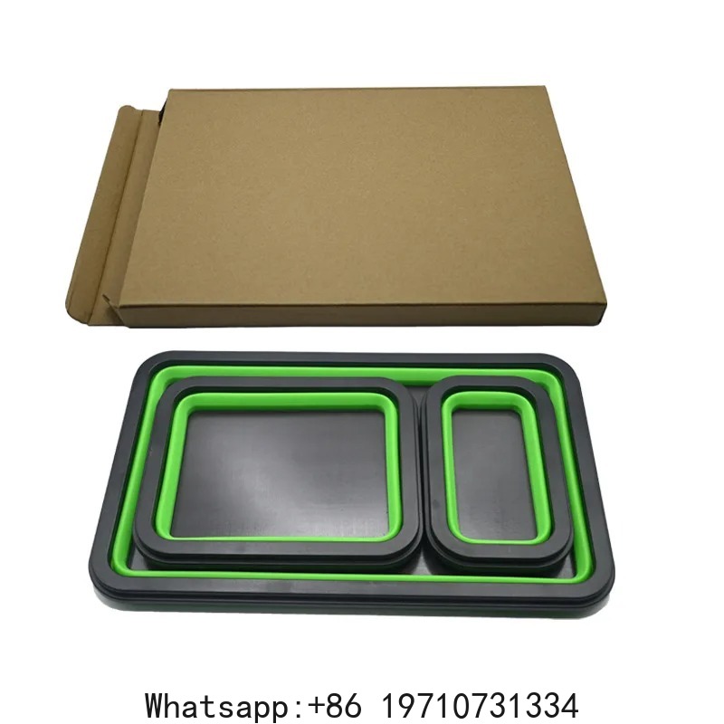 3 個の折りたたみ式パーツセット 3 サイズのシリコン製折り - Magnetic Parts Tray のレビューと価格