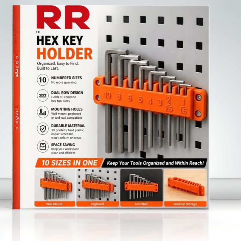 10サイズ対応の六角ソケットホルダー、穴あけ不要の壁掛け収納 - Marking Tools In Workshop のレビューと価格