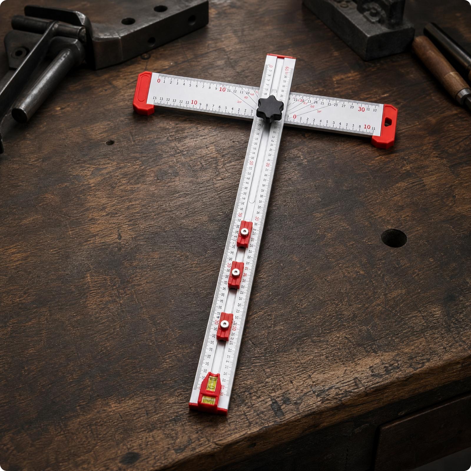 アルミ合金製多機能T定規、気泡水準器付き、木工測定・マーキン - Marking Tools In Workshop のレビューと価格