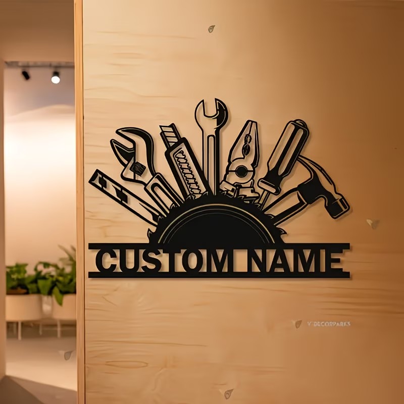 カスタムメタルツールウォールアート - パーソナライズされた - Workshop Tools Name のレビューと価格
